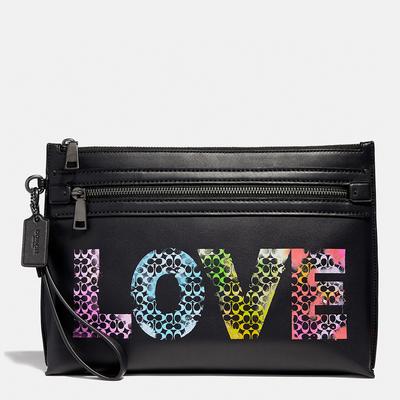 Black Academy Pouch Featuring Coach Graffiti